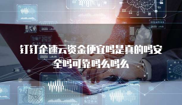 钉钉企速云资金便宜吗是真的吗安全吗可靠吗么吗么