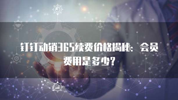 钉钉动销365续费价格揭秘:会员费用是多少?