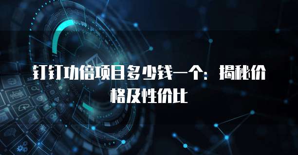 钉钉功倍项目多少钱一个:揭秘价格及性价比