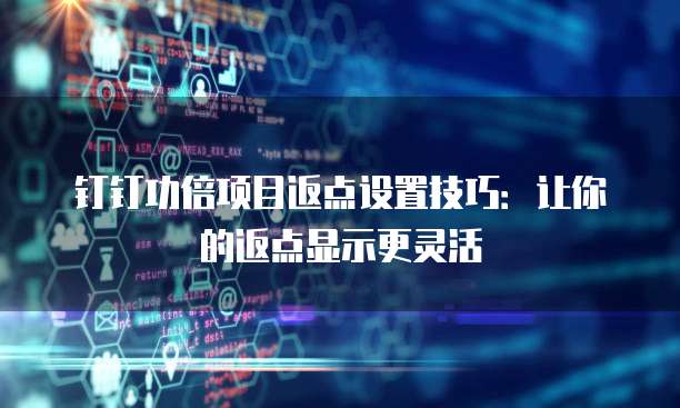 钉钉功倍项目返点设置技巧:让你的返点显示更灵活