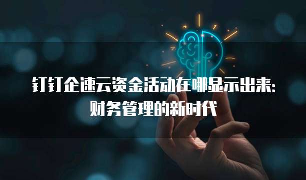 钉钉企速云资金活动在哪显示出来:财务管理的新时代
