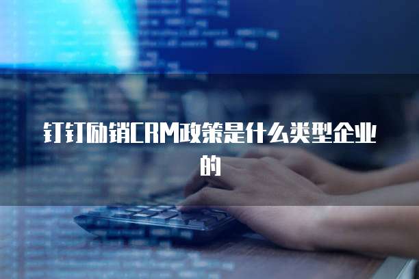 钉钉励销CRM政策是什么类型企业的