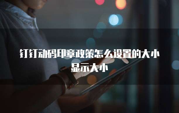钉钉动码印章政策怎么设置的大小显示大小