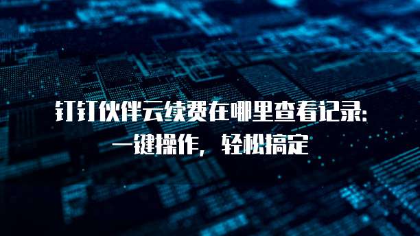 钉钉伙伴云续费在哪里查看记录:一键操作,轻松搞定