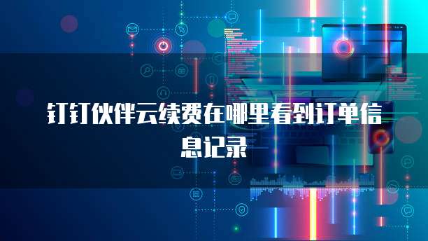 钉钉伙伴云续费在哪里看到订单信息记录