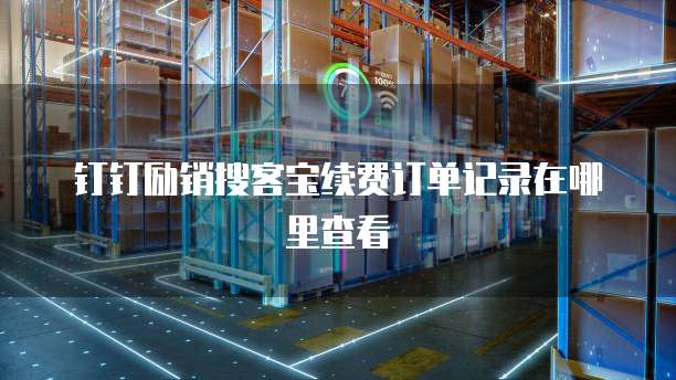 钉钉励销搜客宝续费订单记录在哪里查看