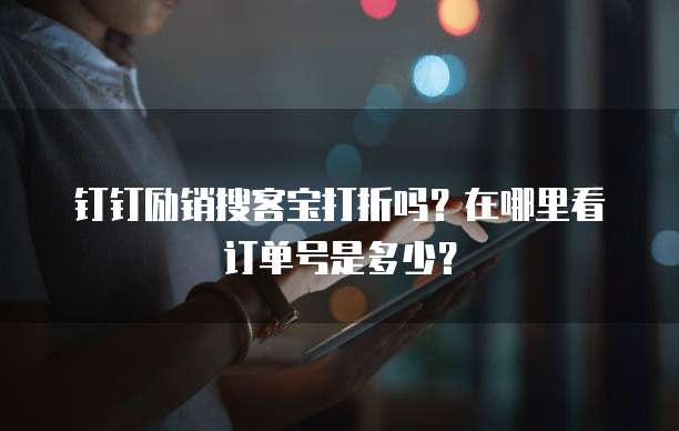 钉钉励销搜客宝打折吗?在哪里看订单号是多少?