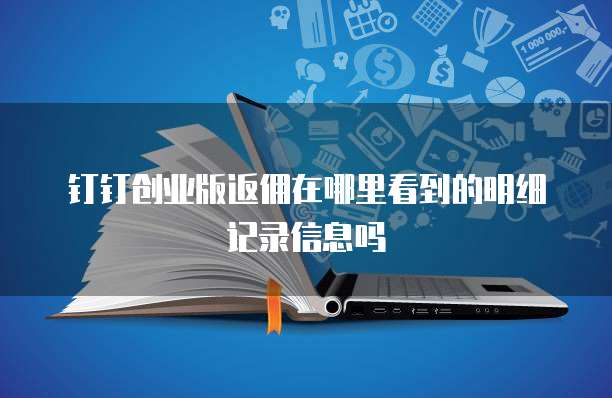 钉钉创业版返佣在哪里看到的明细记录信息吗