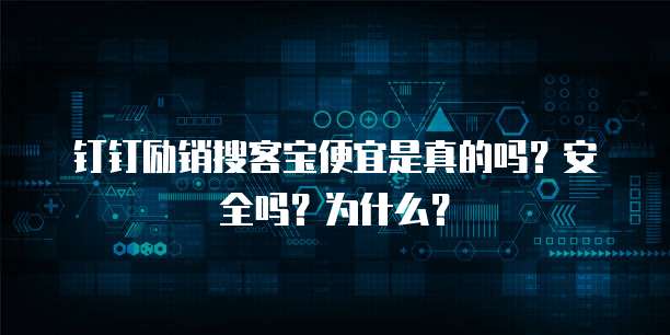 钉钉励销搜客宝便宜是真的吗?安全吗?为什么?