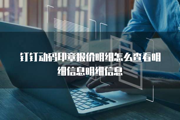 钉钉动码印章报价明细怎么查看明细信息明细信息