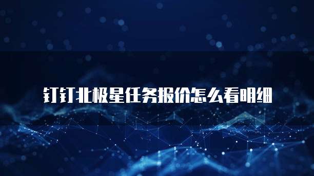 钉钉北极星任务报价怎么看明细