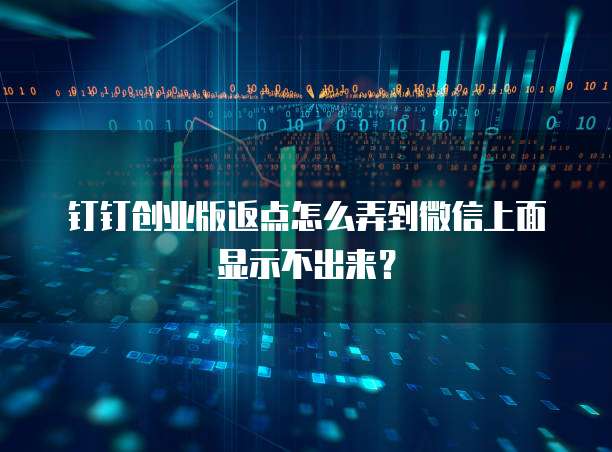 钉钉创业版返点怎么弄到微信上面显示不出来?