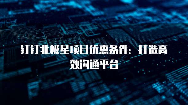 钉钉北极星项目优惠条件:打造高效沟通平台