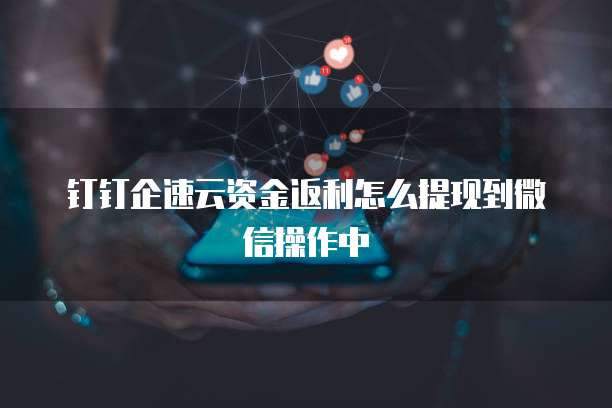 钉钉企速云资金返利怎么提现到微信操作中