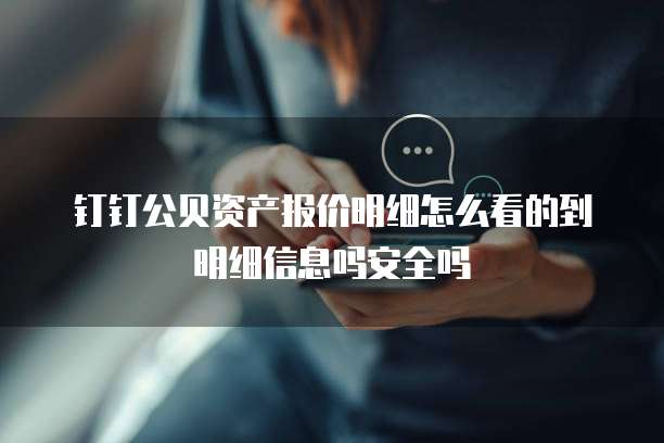 钉钉公贝资产报价明细怎么看的到明细信息吗安全吗