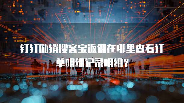 钉钉励销搜客宝返佣在哪里查看订单明细记录明细?