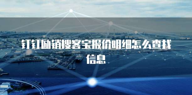 钉钉励销搜客宝报价明细怎么查找信息