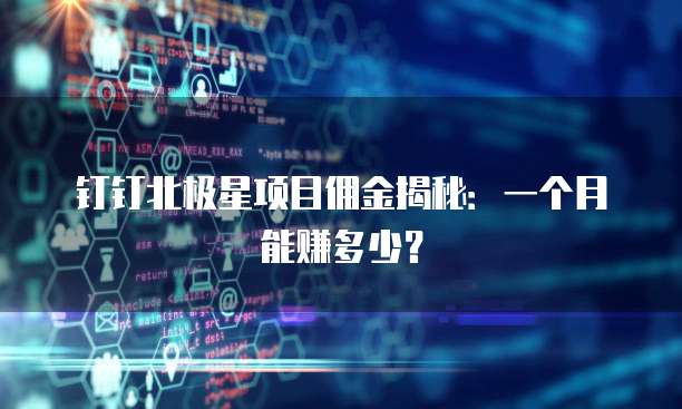 钉钉北极星项目佣金揭秘:一个月能赚多少?