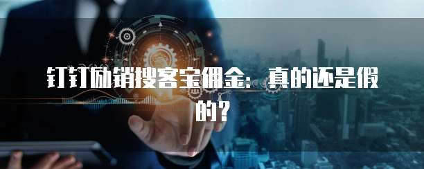 钉钉励销搜客宝佣金:真的还是假的?