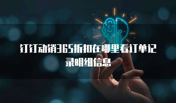 钉钉动销365折扣在哪里看订单记录明细信息