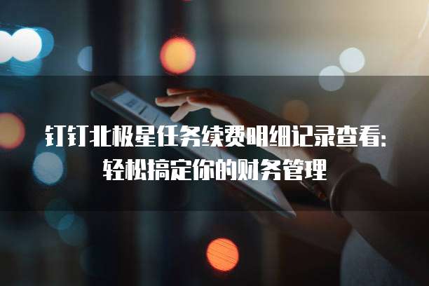 钉钉北极星任务续费明细记录查看:轻松搞定你的财务管理