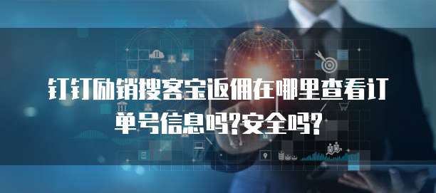 钉钉励销搜客宝返佣在哪里查看订单号信息吗?安全吗?