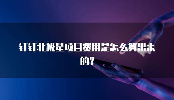 钉钉北极星项目费用是怎么算出来的?