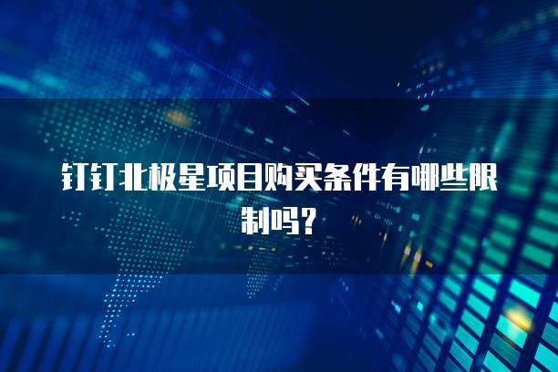 钉钉北极星项目购买条件有哪些限制吗?
