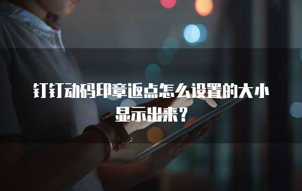 钉钉动码印章返点怎么设置的大小显示出来?