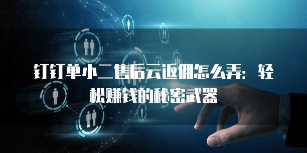 钉钉单小二售后云返佣怎么弄:轻松赚钱的秘密武器