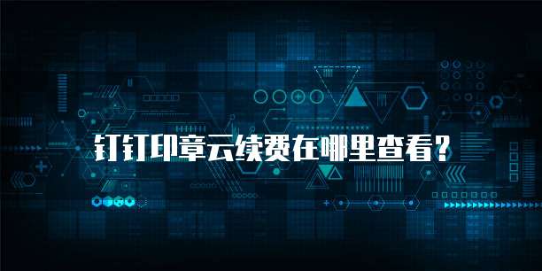 钉钉印章云续费在哪里查看?