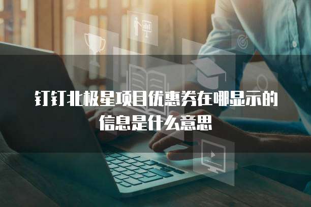 钉钉北极星项目优惠券在哪显示的信息是什么意思