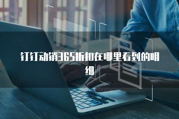 钉钉动销365折扣在哪里看到的明细