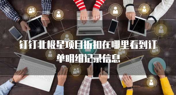 钉钉北极星项目折扣在哪里看到订单明细记录信息