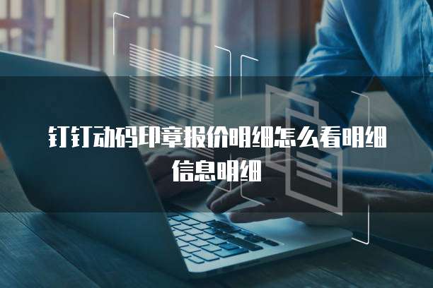 钉钉动码印章报价明细怎么看明细信息明细