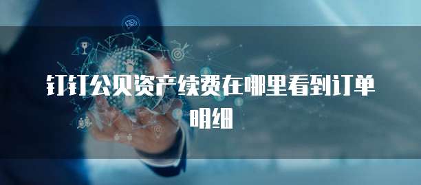 钉钉公贝资产续费在哪里看到订单明细