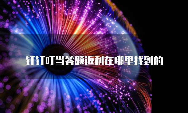 钉钉叮当答题返利在哪里找到的