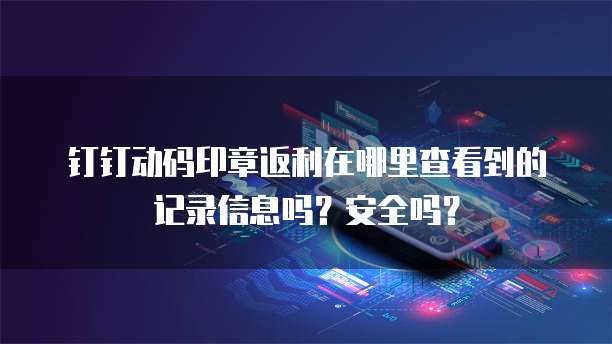 钉钉动码印章返利在哪里查看到的记录信息吗?安全吗?