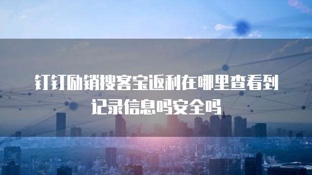 钉钉励销搜客宝返利在哪里查看到记录信息吗安全吗