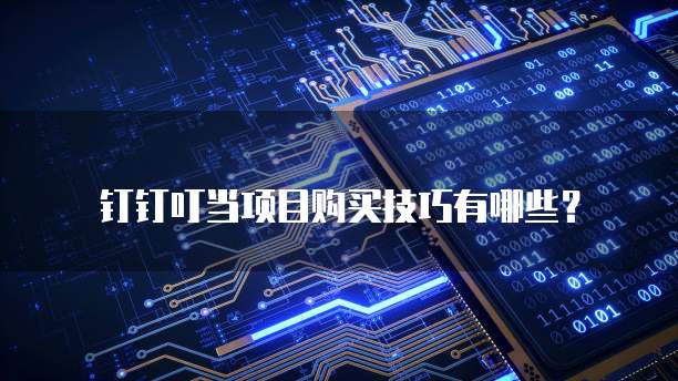 钉钉叮当项目购买技巧有哪些?
