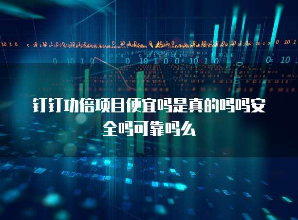 钉钉功倍项目便宜吗是真的吗吗安全吗可靠吗么