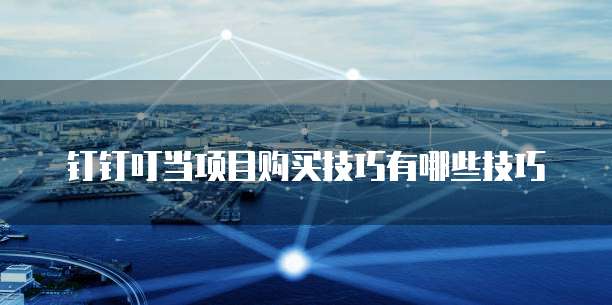 钉钉叮当项目购买技巧有哪些技巧