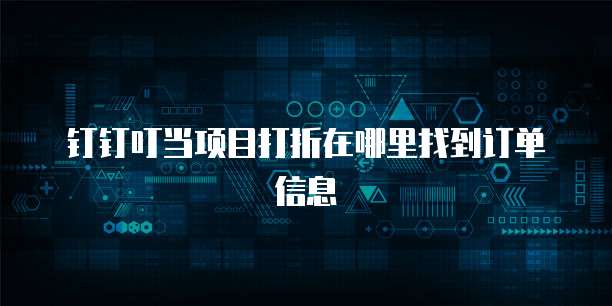 钉钉叮当项目打折在哪里找到订单信息