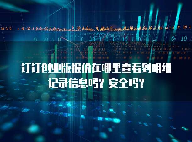 钉钉创业版报价在哪里查看到明细记录信息吗?安全吗?