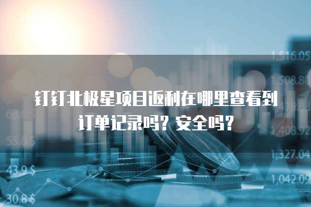 钉钉北极星项目返利在哪里查看到订单记录吗?安全吗?