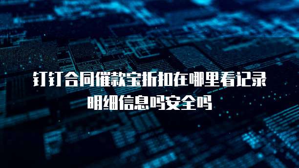 钉钉合同催款宝折扣在哪里看记录明细信息吗安全吗