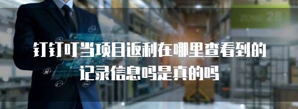 钉钉叮当项目返利在哪里查看到的记录信息吗是真的吗