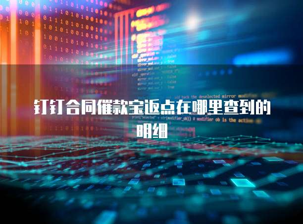 钉钉合同催款宝返点在哪里查到的明细