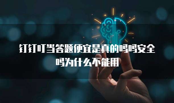 钉钉叮当答题便宜是真的吗吗安全吗为什么不能用