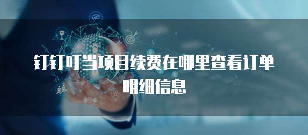 钉钉叮当项目续费在哪里查看订单明细信息